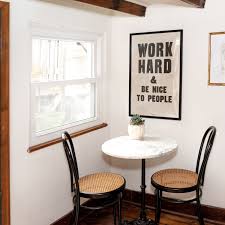 bistro table as a desk