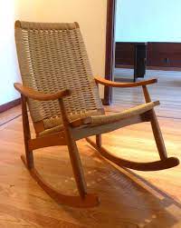 mid century danish modern woven rope rocking chair wegner style rocker rocking chair danish modern rocking chair mid century rocking chair
