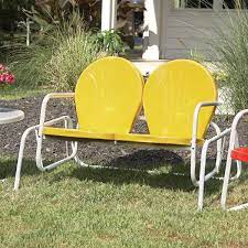 Retro Metal Glider Lawn Chair Sporty S Tool Shop Metal Lawn Chairs Garden Chairs Metal Vintage Metal Chairs