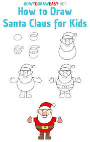 Collection of drawing ideas, how to draw tutorials. How To Draw Santa Claus For Kids How To Draw Easy