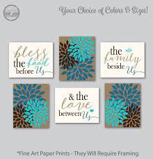 Modern Country Kitchen Wall Art Prints Bless The Food Before Etsy Kitchen Wall Art Modern Country Kitchens Turquoise Kitchen Decor