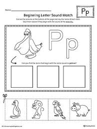 Letter P Beginning Sound Picture Match Worksheet Letter P Worksheets Letter Sounds Kindergarten Letter Worksheets For Preschool