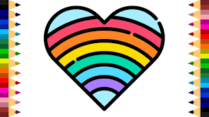 Odd rainbow color sheet better sheets free pri. Draw And Color Rainbow Heart Coloring Page And Learn Colors For Kids Youtube