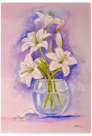 Free download 55 best quality flower in vase drawing at getdrawings. White Beauties Flower Vase Watercolor Flowervasewatercolor Flower Vase Drawing Beautiful Flower Drawings Watercolor Flowers Paintings
