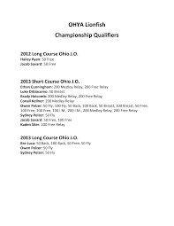 OHYA Lionfish Championship Qualifiers