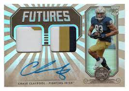 In the lower left corner region of the card you will see the official rc logo, indicating that this is a true rookie card. 2020 Panini Legacy Futures Dual Patch Autographs 2 Chase Claypool 299 Nm Mt