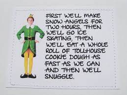 Elf Quote Christmas Card Then We Ll Snuggle On Etsy 5 83 Elf Quotes Buddy The Elf Elf Movie