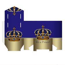 Blue Gold Crown Prince Baby Shower Favor Box Zazzle Com Baby Shower Favor Boxes Prince Baby Shower Baby Boy Shower Favors