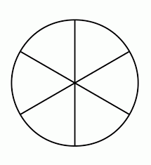 Template Of A Circle Divided Into 6 Pieces Fractions