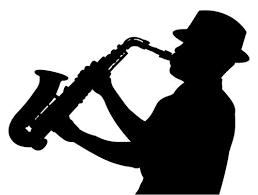 Abstract jazz saxophone player illustration. Sax Player Silhouette Silhouette Painting Silhouette Jazz Art