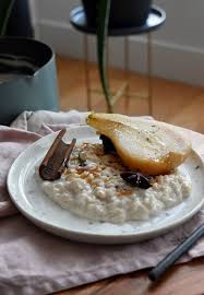 Riz Au Lait De Coco Et Poires Pochees Aux Epices Equilibre Et Saveurs Riz Au Lait Poires Pochees Poire