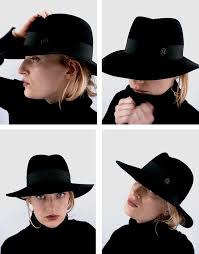 Fedora Waterproof En Feutre De Lapin Noir Maison Michel Paris Fedora Hats Fedora Hat