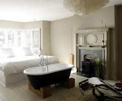 Bedrooms with freestanding bathtubs or and contemporary glass showers are one of the most popular bathroom remodeling projects that create more spacious and bright rooms. Freestanding Bathtub In The Bedroom No Clear Separation Of Bath Interior Design Ideas Ofdesign