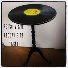 Make two records, a part 1 & part 2. Retro Vinyl Record Side Table Vinyl Record Crafts Record Crafts Record Decor