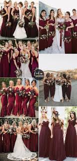 Deep Red Burgundy And Grey With A Touch Of Gold For Fall Wedding Deep Red Bridesmaid Dresses Burgundy And Grey Wedding Maroon Bridesmaid Dresses
