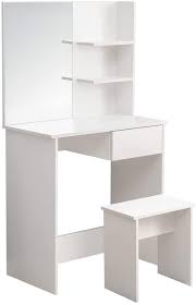 A few models come with a stool. Mondeer Dressing Table Vanity Table With Mirror And Stool Large Storage For Bedroom White Amazon Co Uk Kitchen Home