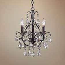 Castlewood Walnut And Crystal 3 Light Small Mini Chandelier 83484 Lamps Plus Mini Chandelier Chandelier Bedroom Home Lighting