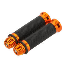 Toyl 1 Pair 7 8 Aluminum Rubber Gel Ergonomic Cnc Handlebar Grips Hand Grips For Motorcycle Sports Mtb Bike Orange Handlebar Grip Mtb Bike Handlebar
