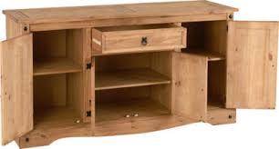 Choose from a range of traditional and modern styles and colours. Corona 4 Door 1 Drawer Sideboard Distressed Waxed Pine Low Cost Furniture Direct