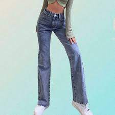 Light Blue 90s Aesthetic Flare Denim Jeans Goth Aesthetic Shop