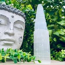 Selenite Polished Crystal Mountain Tower