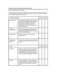 (2) to offer suggestions for identifying computer workstation problems that may be contributing to the client's musculoskeletal (msk) pain and symptoms; Computer Workstation Ergonomic Self Evaluation Survey