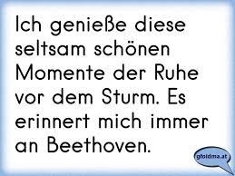 Ich Geniesse Diese Seltsam Schonen Momente Der Ruhe Vor Dem Sturm Es Erinnert Mich Immer An Beethoven Osterreichische Spruche Und Zitate