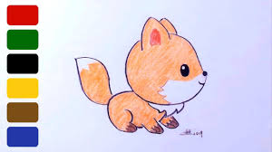 How to draw a dinosaur step by step. How To Draw A Baby Fox Simple And Cute Youtube