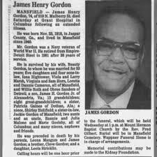 Obituary for James Henry Gordon