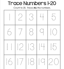 Number tracing worksheets 1 20 dotted line number tracing. Trace Numbers 1 20 Kindergarten Number Worksheets