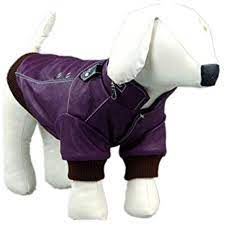 Pet Dog Warm Pu Leather Jacket Puppy Waterproof Sweater Coat Clothing Chihuahua Yorkie Xs Purple Click On Pu Leather Jacket Leather Jacket Sweater Coats