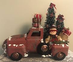 Christmas Red Truck Decor Farmhouse Red Truck Red Truck With Etsy In 2020 Christmas Red Truck Red Truck Decor Red Truck