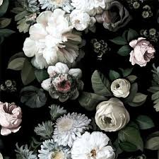 In The Night Garden Floral Wallpaper Dark Floral Ellie Cashman Wallpaper