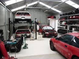 Garage plans with storage/workshops are also ideal solutions for home based businesses or hobbies that require more space than a simple garage or basement can offer. Modern Car Workshop Design Novocom Top