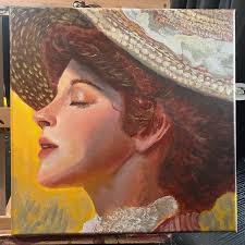 By Salem.winter6 Original Elegant Portrait Canvas Art