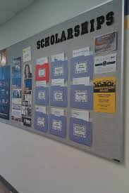 A Great Idea For A Scholarship Information Bulletin Board M High School Counseling Bulletin Boards School Counseling Bulletin Boards School Counseling Office