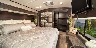 The 377rlbh has a rear living floorplan featuring a mid bunk including a loft with the sofa across the back of the camper. 2020 North Point Luxury Fifth Wheel Jayco Inc