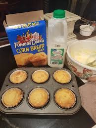 Cornbread Muffins Use Buttermilk Instead Of Whole Milk At Room Temperature Really Sweet Just Follow Instructions Cornbread Mix Cornbread Muffins Cornbread