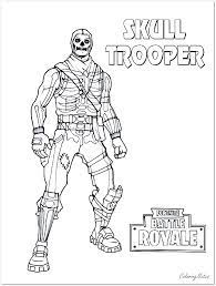 The outfit is made complete with a skeleton face makeup. Fortnite Coloring Pages Skull Trooper Cartoon Coloring Pages Coloring Pages Fnaf Coloring Pages