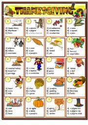 While a few of th. English Exercises Thanksgiving Quiz