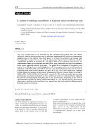 pdf evaluation of radiology request forms in diagnostic centers in khartoum state