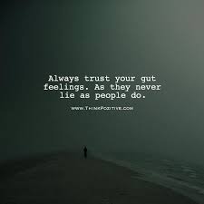 Inspirational Positive Quotes Always Trust Your Gut Feelings As They Never Lie As People Do Via Thinkpoziti Trust Your Gut Feelings Quotes Positive Quotes