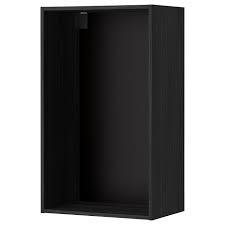 Shelving costs about $1.40 to $2 per linear foot depending on the width. Metod Wall Cabinet Frame Wood Effect Black 60x37x100 Cm Ikea