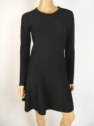 195 Dkny Black Long Sleeve Warm Knit Fit Flare Sweater Dress S 4 6 New D370 Dkny Sweaterdress Cocktail Black Long Sleeve Fit Flare Sweater Dress