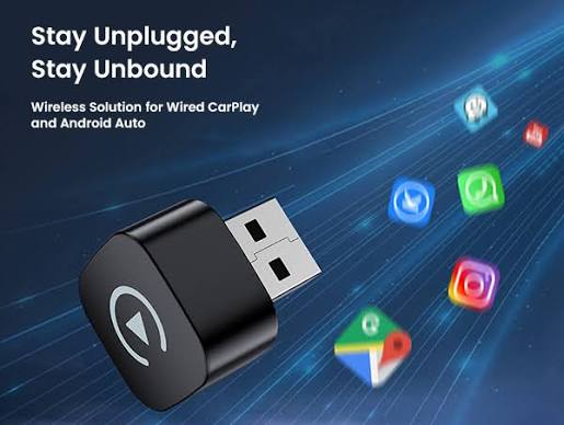 TECPHILE CarDock Wired to Wireless CarPlay & Android Auto Adapter | USB-A Plug with USB-C Converter | Dual-Band WiFi 2.4G/5G | Bluetooth 5.0 | Plug & Play for Car Infotainment Systems (Black) :