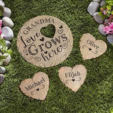 Personalized Love Grows Here Heart Garden Stone Walmart Com In 2021 Garden Stones Garden Stepping Stones Landscaping With Rocks