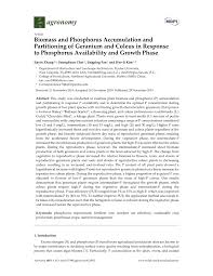 Growth rate formula is used to calculate the annual growth of the company for the particular period and according to which value at the beginning is subtracted from the value at the end and the. Pdf Biomass And Phosphorus Accumulation And Partitioning Of Geranium And Coleus In Response To Phosphorus Availability And Growth Phase