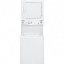 Ge White Laundry Center 3 8 Cu Ft Washer And 5 9 Cu Ft 240 Volt Vented Electric Dryer Gud27essmww The Home Depot Stackable Washer And Dryer Washer And Dryer Laundry Center