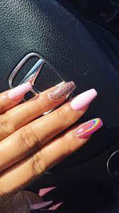 Valentine S Day Nails Nailsbymissnessad Instagram Coffin Nails Holographic Fake Nails Holographic Nails Pink Nails