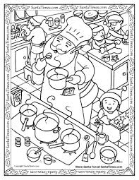 Santa Is Cooking Something Yummy Christmas Coloring Pages Coloring Books Coloring Pages